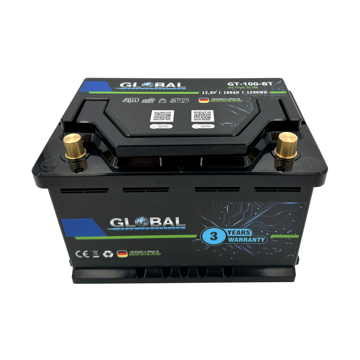 100Ah Lithium Batterie GT-100-BT Active Slim mit 5A Aktiv Balancer 0% PV